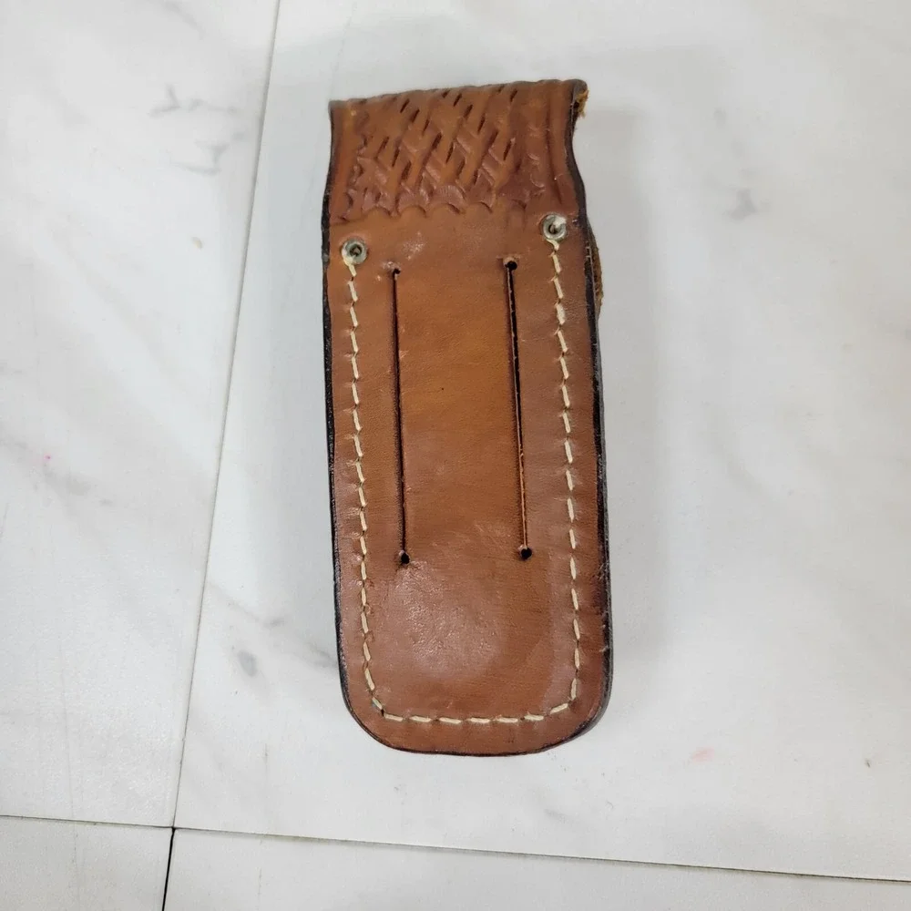 Unbranded Concealer Leather Knife Holster Tooled Basket Pattern GORGEOUS 6